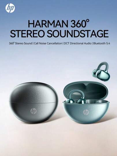  HP H10M Open Ear Wireless Earbuds, Bluetooth 5.4, IPX4 Waterproof, 30H Playtime, Built-In Mic, Lightweight Open Ear Headset For Gaming Sports Office Students, Compatible With Android