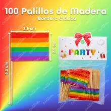 100 Palillos Bandera Lgbt Bocadillo Coctel Catering Fiesta - Multicolor - Ver 2
