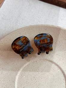 2pcs/Set Mini Acetate Hair Claw Clips Round Geometric Hair Claw Simple Cute Sweet Hair Clips Side Pins Women Hair Accessories,Dopamine Hair Jaw Clip Hair Clamps Hair Clutch Hair Catcher Clip Fall Winter For Vacation Outfits Woman - 彩色 - 查看 17