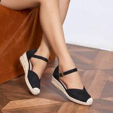 Lace-Up Backless Wedge Sandals, Fashion For Women - Black - View 5