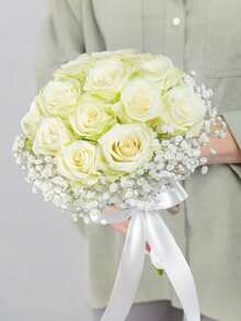 Artificial Breathable Baby's Breath Flower Bouquet, Suitable For Wedding Decoration, Party Tablecloth Setting, Hotel Decoration, Floral Design. The Artificial Baby's Breath Flowers Have A Realistic Texture, Suitable For Anniversary, Wedding, Engagement, Hotel, St. Patrick's Day, Thanksgiving - Multicolor - View 3