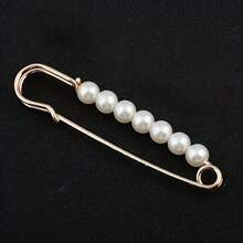 4pcs Faux Pearl Scarf Clips, Shawl Pins, Sweater Brooch For Women - Default (4pcs) - View 7