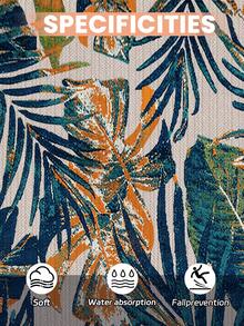 1 件装户外地毯，现代风格，热带露营地毯，可折叠大尺寸地垫，适用于户外、房车、露台、后院、甲板、野餐、沙滩、露营，黑米色 - 彩色 - 查看 4