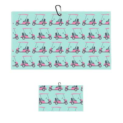  FINGER TEN Pacote com 2 Toalhas de Golfe Duráveis, Incluindo 21"X16" e 12"X8", Material Premium de Microfibra, com Mosquetão para Prender no Carrinho de Golfe, Acessórios de Golfe Ideais para Mulheres