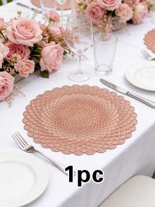 1/4/6pcs Minimalist Wave Pattern PVC Gold Foil Placemats, Hotel & Restaurant Decor Heat Insulation Non-Slip Table Mats, Suitable For Wedding, Party, Valentine's Day, Holiday Celebration, Picnic, Birthday Banquet Table Decoration - Multicolor - View 10