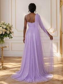 Grife Velasco Graduation Dress, Bridesmaid, Wedding, Long, Sparkly, Full Skirt, Guest - 紫丁香色 - 查看 4