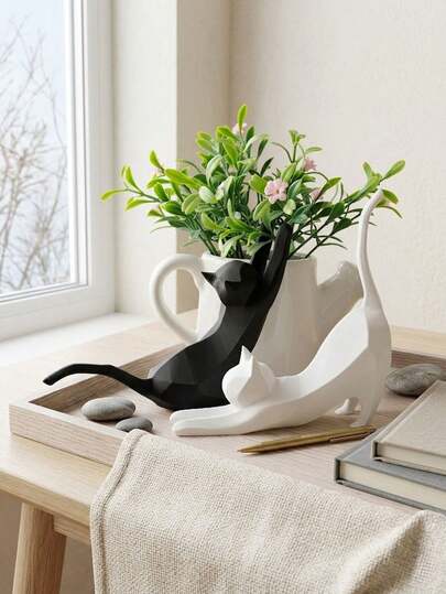 1pc Minimalist Cat-Shaped Jewelry Display Stand, Ring Holder, Office/Women's Birthday Gift, Cat Lover's Collectible, Room Decor