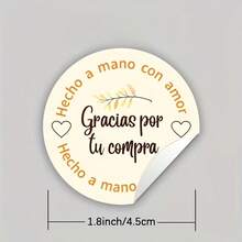 12/60/120pcs Handmade Spanish "Gracias" Round Stickers - 1.77 Inch Paper Labels, Warm Artistic Style, Multi-Purpose Gift Seal Decoration - A - View 7