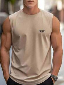 Basic Cotton Tank Top, Men's, Women's, Unisex T-Shirt, Mini - Beis - Ver 1