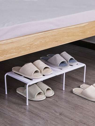 1PC Retractable Shoe Rack, Plastic Adjustable Storage Rack, Saves Space, Suitable For Living Rooms, Bedrooms, Dormitories, Kitchens, Essential For Home Use