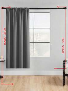 1pc Solid Color Polyester Curtains, Modern And Simple, Darkening And Light Blocking, For Bedroom, Living Room And Balcony, Sunscreen, Heat Insulation, Uv Protection, Suitable For Rod - Dark Grey - View 21