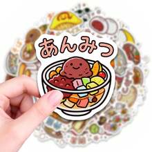50pcs Cute Melon Bread Stickers, Japanese Style Sweet Bread Stickers, Suitable For Laptop, Water Bottle, Skateboard, Phone Case, Food Theme Vinyl Stickers, Perfect For Teenagers And Adults To Personalize Daily Items, Durable And Waterproof - A - View 5