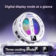 New Semiconductor Magnetic Clip-On Phone Cooler With Digital Temperature Display And RGB Lighting, Suitable For - Multicolor - View 6
