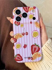 GIIPPA 1 Piece Summer Tropical Fruit Design Phone 17 Pro Max Case, Suitable For Phone 16 Pro Max, 15 Pro Max, 14 Pro Max, Korean Stylish And Interesting Phone Case, Compatible With 11/12/13/14/15/16 Pro Max Plus, Elegant Design Suitable For Both Men And Women, Ideal Gift For Girlfriend On Christmas, Valentine's Day, Easter, Wedding Season And Birthday - Multicolor - View 1