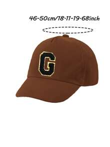 1pc 26 Letter Pattern Baby Infant Toddler Boys' Baseball Cap, Adjustable Sun Hat, Unisex Kids Casual Snapback - Brown - View 10