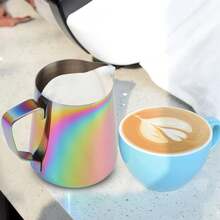 Milk Frothing Pitcher Stainless Steel Milk Jug Coffee Frothing Pitcher For Milk Tea Shop Cafe 550ML Seven Color,Coffee Service Coffee Accessories - 550ml - View 9