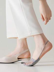 4 Pairs Women Lace Non-Slip Invisible Boat Socks, Suitable For Flats And High Heels (No Cardboard) - Multicolor - View 8