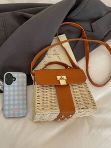 2026 Spring New Handwoven Bag, Fashionable Casual Crossbody Handbag Small Square Bag For Women - Beige - View 11