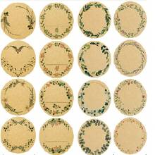 500 Sheets/Roll, 2 Inch/5cm Kraft Paper Stickers, Floral Wreath Pattern Stickers, Canning Labels, Food Storage Labels, Gift Bag Sealing Stickers - Khaki - View 17