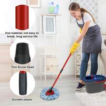 Spin Mop Handle Replacements For Oceda 4-Section Mop Replace Handle Compatible With O-Ceda Spin Mop Refills And Brooms, O Ceda Mop Stick For Floor Clean, 30" To 58", Universal Fit Oceda Mop Head - ColorA - 查看 5