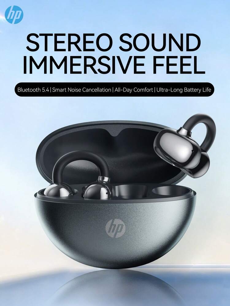 HP H10M 开放式无线耳机，蓝牙 5.4，IPX4 防水，30 小时续航，内置麦克风，轻巧便携，适用于游戏、运动、办公、学生等场景，兼容安卓系统 - 查看 2