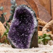 1 Pc A+ Quality Large Amethyst Raw Stone, Vibrant Purple Crystal Cluster, Suitable For Home Decoration, Jewelry Making, And Collection, - Purple - View 14