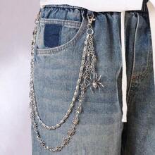 1pc Gothic Spider Chain, Punk Hop Pants Chain, Versatile Daily Wear Accessory - Silver - View 13
