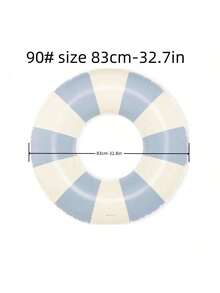 1pc Swimming Ring, Vintage Striped Pattern PVC Floating Ring, Swimming Pool Beach Party Supplies - Blue - View 16