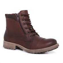Men's Ankle Boots, Genuine Leather, High Quality, Casual, Work, Everyday Use - Cà phê nâu - Xem 2