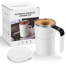 Intelligent Coffee Cup With Lid, Automatic Stirring Cup With Temperature Display, Stainless Insulated Travel Mug Modern USB Rechargeable Stirring Cup For Coffee, Tea, Hot Chocolate, Modern Kitchenware, Gift - Multicolor - View 12