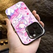 Funda de teléfono rosa estilo cómic con diseño de C-chan (para Phone12, 11, 13, 14, 15, 16, 17Max, Pro, Plus, Mn) cubierta protectora de color MD 17air - 8 - Ver 8
