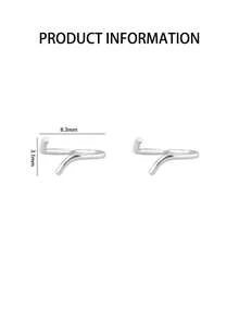 1 chiếc khuyên mũi bằng bạc Sterling S925, thiết kế tối giản hình tròn, trang sức xỏ khuyên cơ thể dành cho nữ, quà tặng cho bạn bè. - Bạc đơn - Xem 3