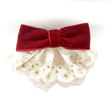 1个紫色蕾丝天鹅绒蝴蝶结发夹，优雅温柔女士低马尾春季发饰 - A - 查看 12