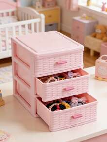 1pc Multifunctional Girl's Vintage Design 2/3/4/5 Drawer Cabinet, Sturdy And Durable, Can Store Hair Accessories, Sundries, Etc., Suitable For Children's Room - Multicolor - View 5