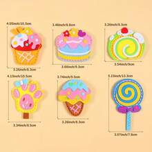 Set de 6 piezas de kit de manualidades de costura de postres y pasteles para niños, paquete de materiales de fieltro para hacer monederos y colgantes, regalo de cumpleaños para niñas, manualidades DIY para mejores amigas, interesante para principiantes, fácil de aprender, materiales textiles mixtos - Multicolor - Ver 3