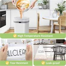 ALEAN 4 Gallon Trash Bags, 180 Counts (6 Rolls) Unscented Dstring Garba Bags, Extra Thi  Trash Can Liners For Bathroom, Office, Kitchen, 10-15L Small Trash Bins Variant 4 - Thùng 4 gallon màu trắng (180 chiếc) - Xem 3
