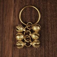 Handmade  Brass Bell Keychain,  Wind Chime Pendant For Home Decoration, Sturdy Vintage Key Ring With Crisp Tone, Versatile Bag Charm & Wall Hanging Ornament, Ideal Creative Gift For Mother On Festivals, Exquisite Handicraft Decor Perfect For Home & Holiday Gifting - 升級版 金色 - 查看 6