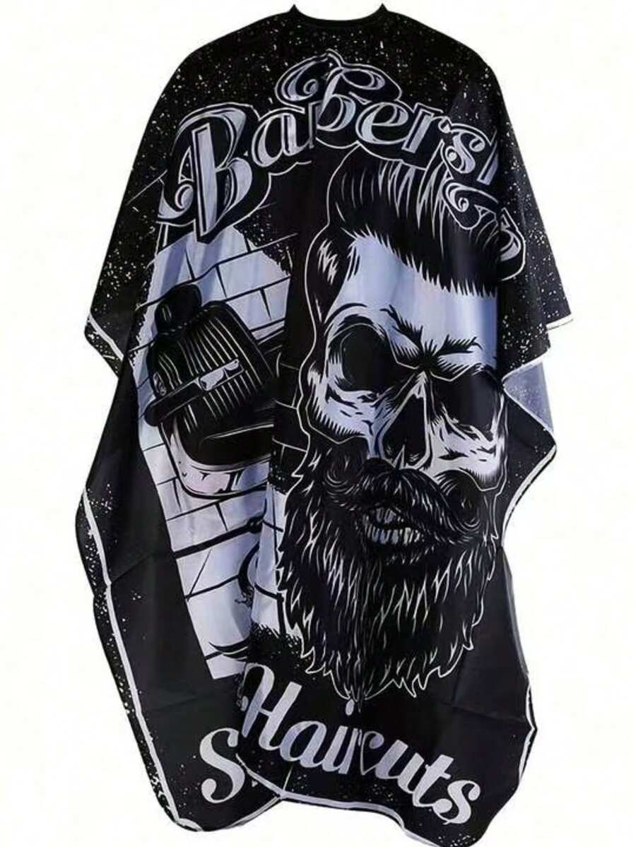 Professional Barber Cape, Polyester Fashion Hairdressing Apron, Adjustable Neckline Hair Dyeing Apron, Salon Tool, Hair Comb - Multicolor - View 1