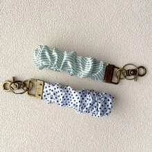 Keychain, Scrunchie Keychain, Coil Bracelet Keychain, Multifunctional Fabric New Elastic Scrunchie Keychain - Multicolor - View 6