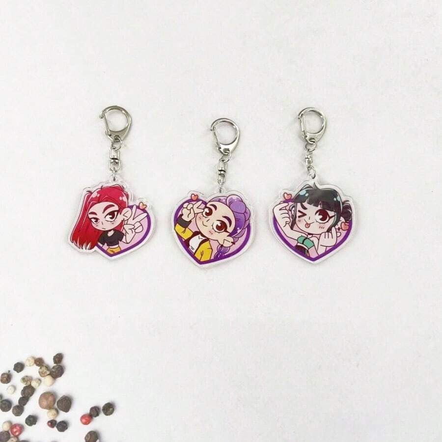 Hasbro K-POP 亚克力钥匙扣，K-POP：猎巫女团亚克力吊坠 - 紫髮 - 查看 1