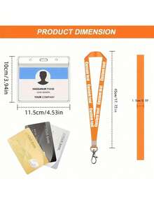 Custom Text Lanyard, Personalized Printed Lanyard, Neck Strap For ID Badge/Key, 1PC - Multicolor - View 6