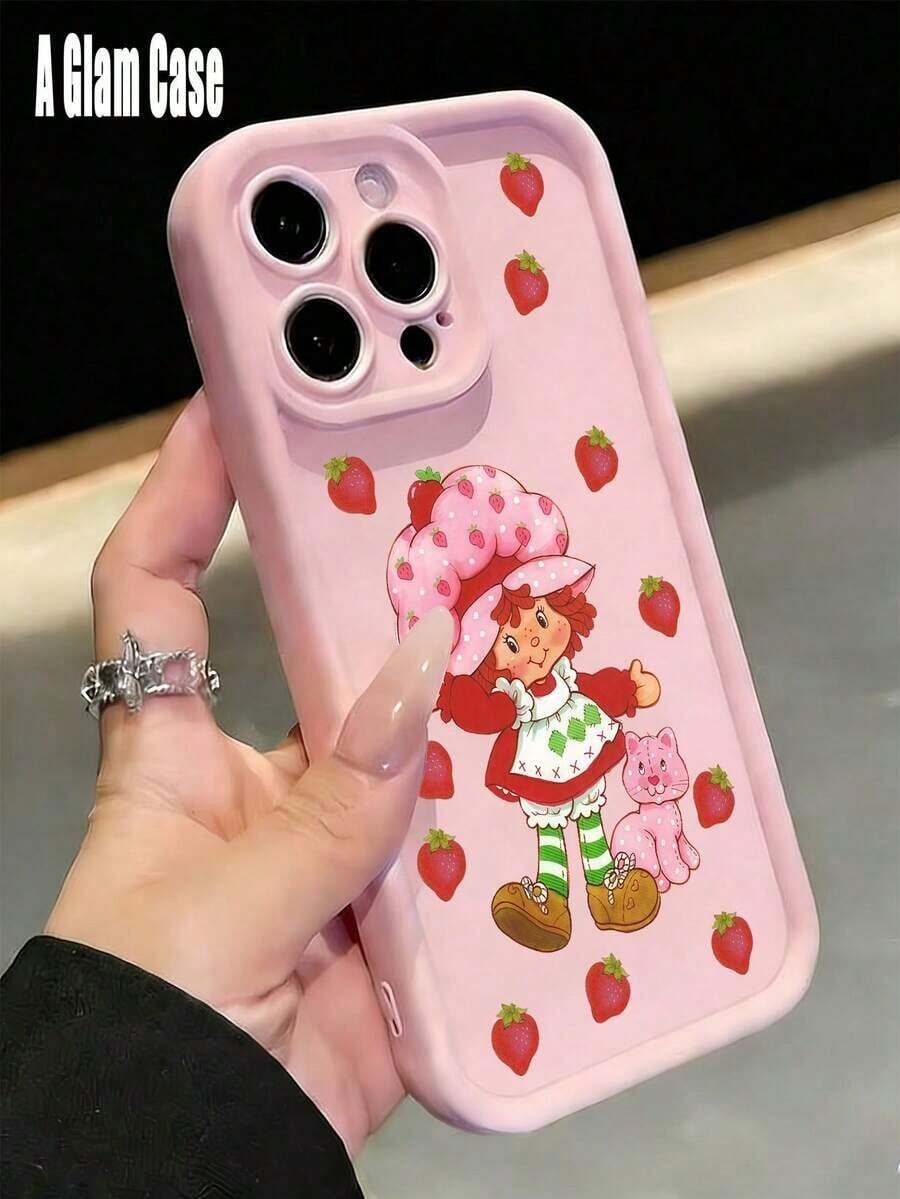 Pink Strawberry And Shortcake Retro Sweet Cute Fashion Phone Case.It Is Compatible With Galaxy Models Including Compatible For Galaxy S25, S24, S23, S22, S21 PLUS, FE And Ultra,Galaxy A33 Compatible With For Iphone17 Pro Max, 16, 15, 14 And 13.It Makes A Perfect Gift For Birthdays, Holidays, New Year And Valentine's Day. - Hồng - Xem 1
