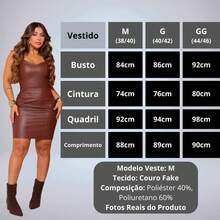 TDC Modas Women's Short Dress In Faux Leather Fabric With Adjustable Straps - 鏽棕色 - 查看 2