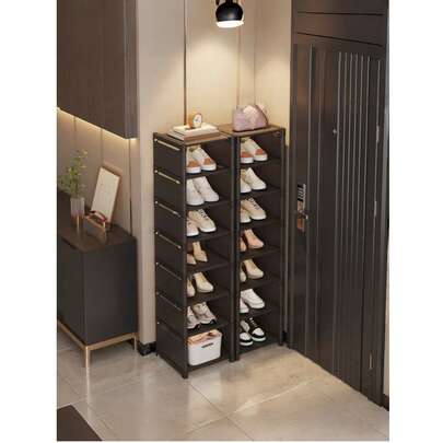 Kệ giày đứng cao cấp, mỏng, 4-8 tầng, chống bụi, tiết kiệm không gian, chất liệu vải không dệt bền chắc và tủ nhựa cứng cáp, lắp ráp không cần dụng cụ, kệ giày nhỏ gọn, lý tưởng cho lối vào, ký túc xá, căn hộ, nhà nhỏ và khu nhà ở tập thể.