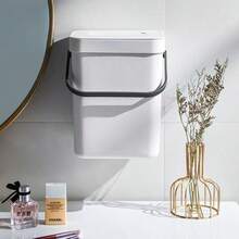 1 Multifunctional Trash Can, 3 Liter/0.79 Gallon Hanging Trash Can, Convenient Kitchen Trash Can, 2-In-1 Wall-Mounted Trash Can, High-Quality Compost Bin, Office Trash Can, Home Supplies, Kitchen Accessories - Multicolor - View 7