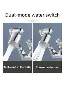 Stainless Steel Swivel Kitchen Faucet Extension - 1440° Rotation, Anti-Splash, Multi-Function Adapter Head, Drinking Water - Multicolor - View 6