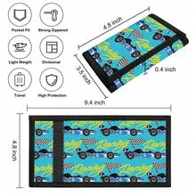 Hook And Loop Tri-Fold Neck Wallet, Fashionable Minimalist Design, With Lanyard To Prevent Dropping, Suitable For School, Travel - Multicolor - View 2