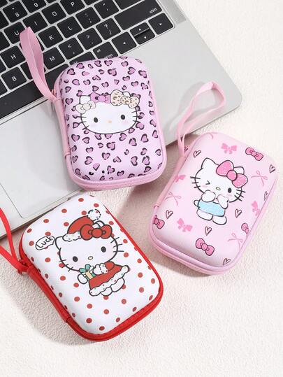 SANRIO 耳机、数据线和充电器收纳袋，耳机收纳盒，防震拉链袋，可爱又创意