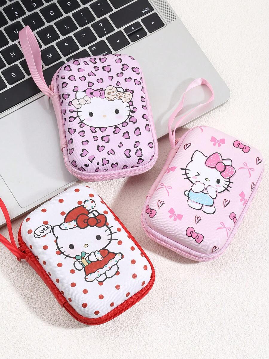 SANRIO 耳机、数据线和充电器收纳袋，耳机收纳盒，防震拉链袋，可爱又创意 - 彩色 - 查看 1