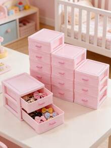 1pc Multifunctional Girl's Vintage Design 2/3/4/5 Drawer Cabinet, Sturdy And Durable, Can Store Hair Accessories, Sundries, Etc., Suitable For Children's Room - Multicolor - View 2